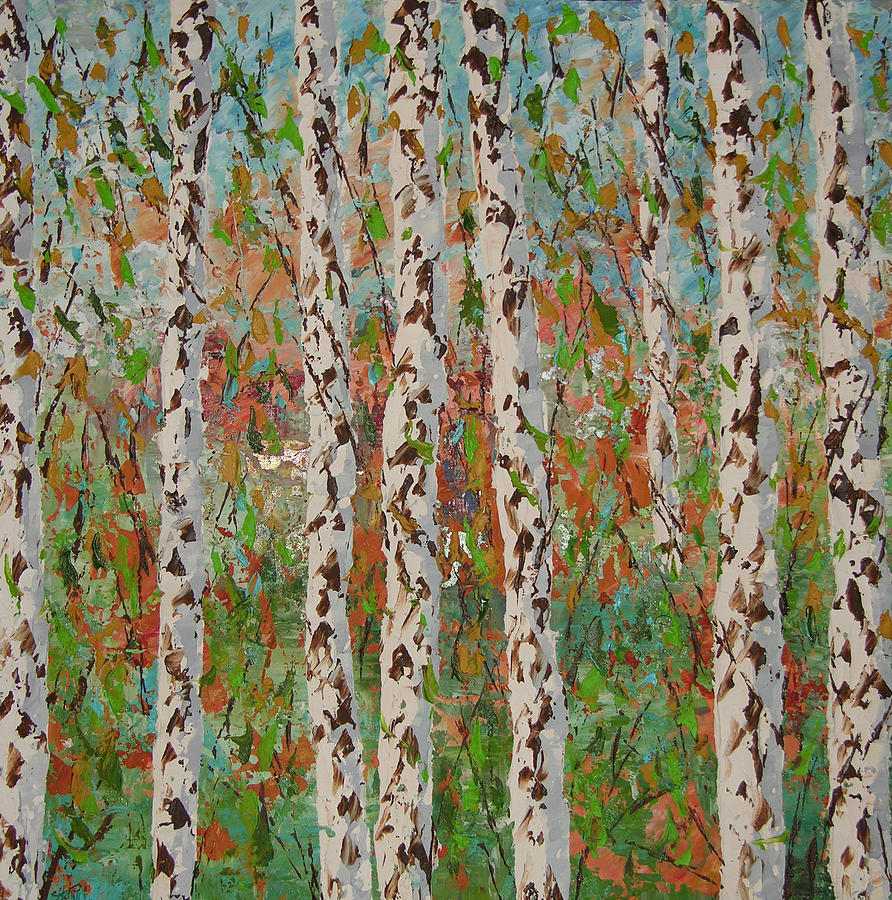 Aspen trees #1 Painting by Frederic Payet