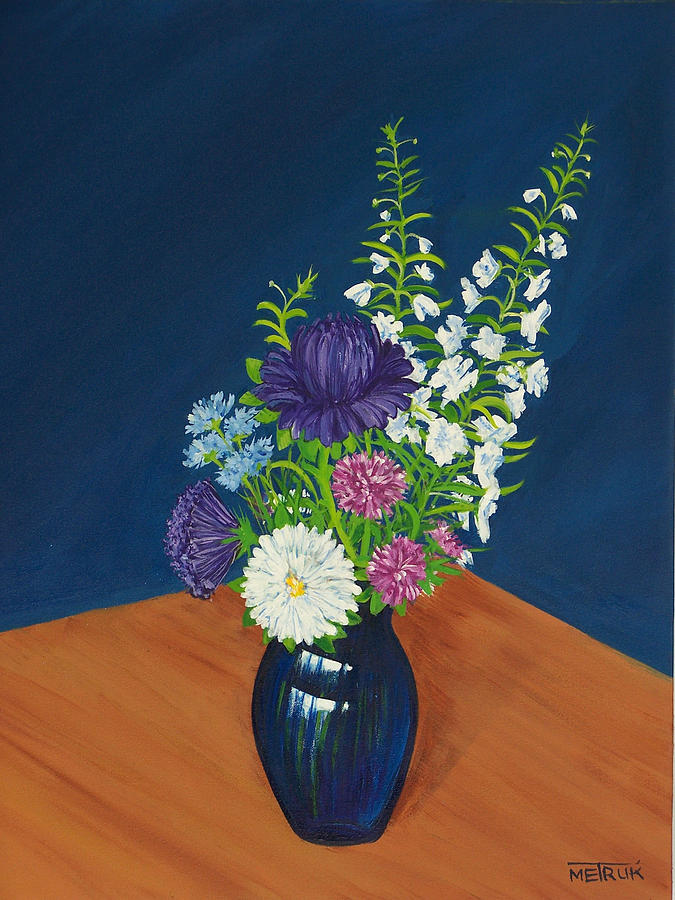 Still Life Painting - Asters #1 by Vermont Artworks