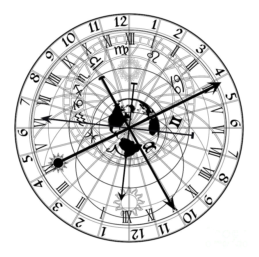 Astronomical Clock #1 Digital Art by Michal Boubin