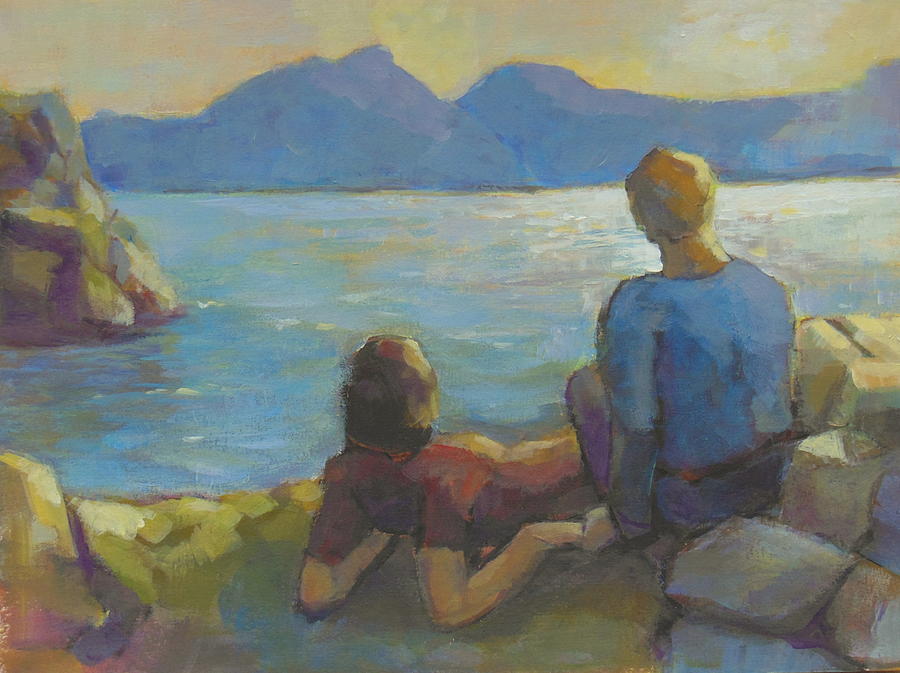 At the beach #1 Painting by Johannes Strieder