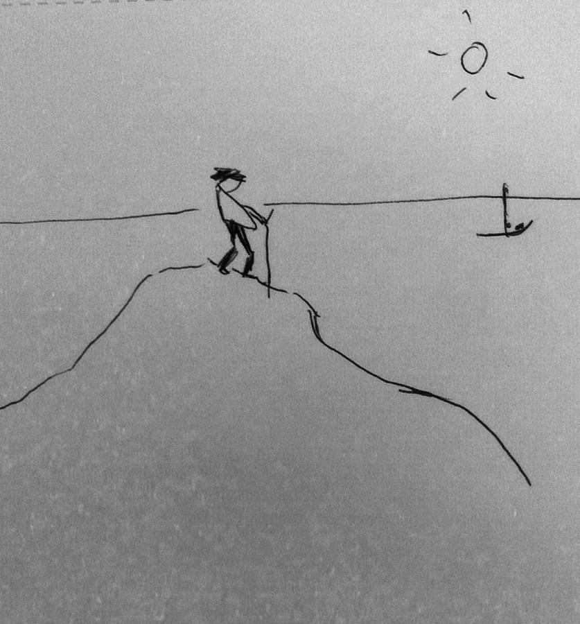 At the ocean  #1 Drawing by Hae Kim