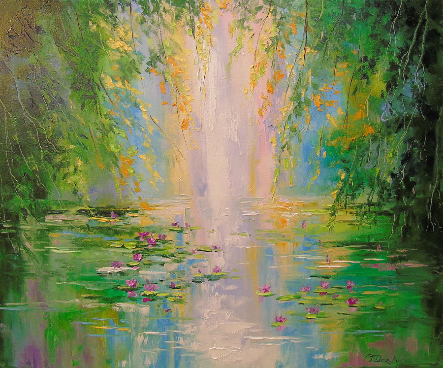 At the pond Painting by Olha Darchuk | Fine Art America