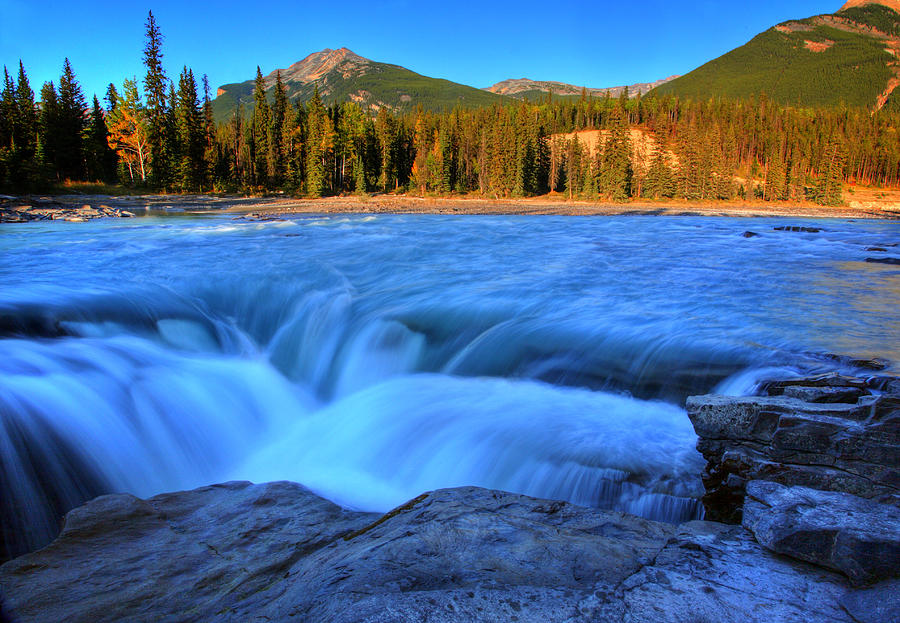 Athabasca Falls in Jasper National Park #1 Digital Art by Mark Duffy