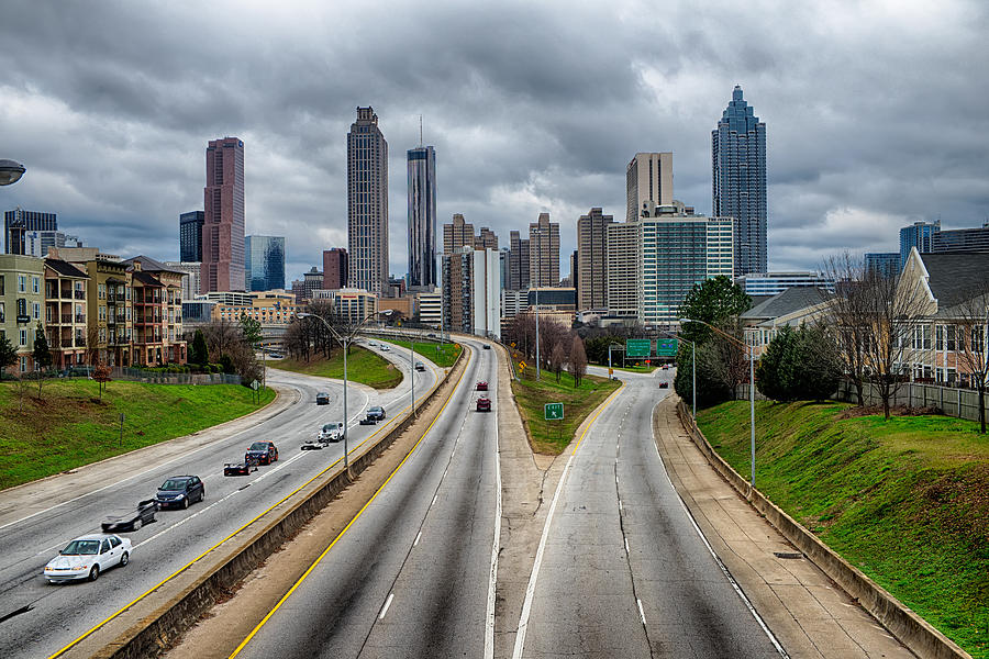 Atlanta Downtown Skyline Scenes In January On Cloudy Day #1 Photograph by Alex Grichenko
