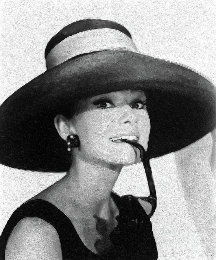 Audrey Hepburn, Vintage Actress Painting by Esoterica Art Agency