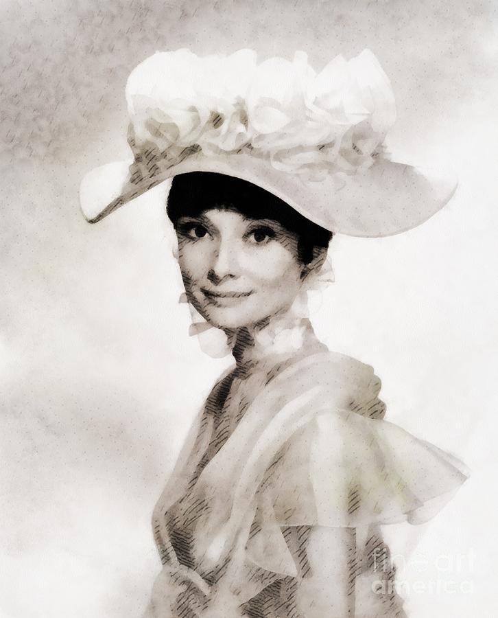 Audrey Hepburn, Vintage Hollywood Legend Painting