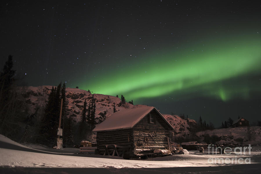 Aurora Borealis Over A Cabin, Northwest Photograph by Jiri Hermann