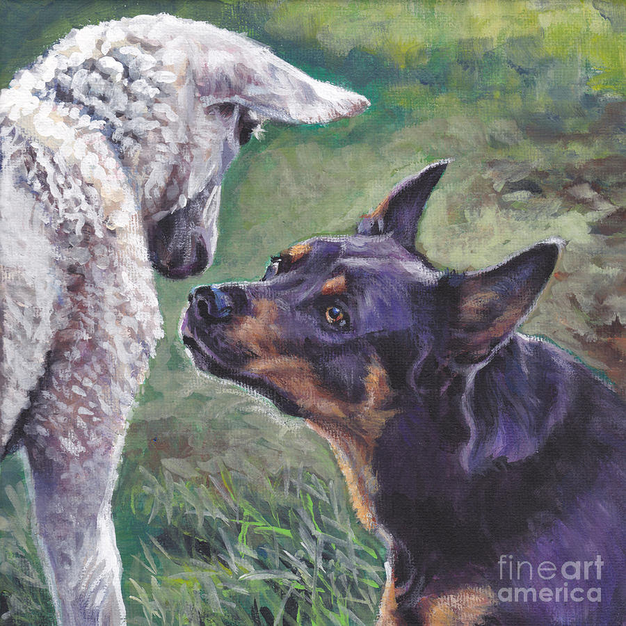 Dog Painting - Australian Kelpie #3 by Lee Ann Shepard