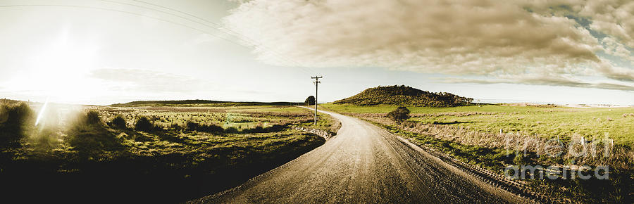 Sunset Photograph - Australian rural road #1 by Jorgo Photography