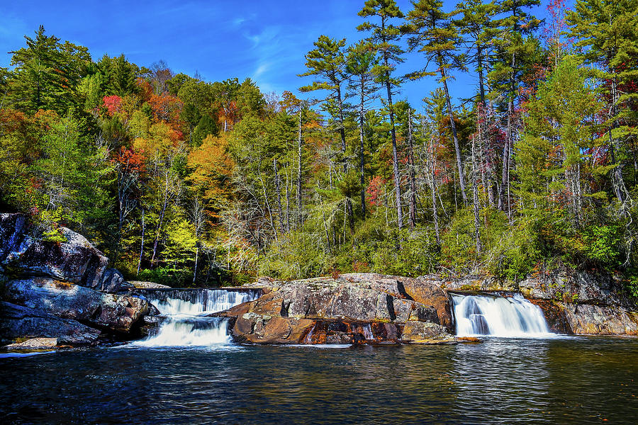 Autumn At Linville Falls - North Carolina Photograph by Kathy Kmonicek