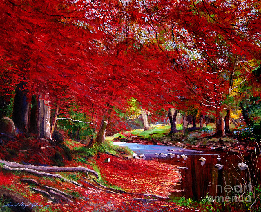 Autumn Fire #1 Painting by David Lloyd Glover