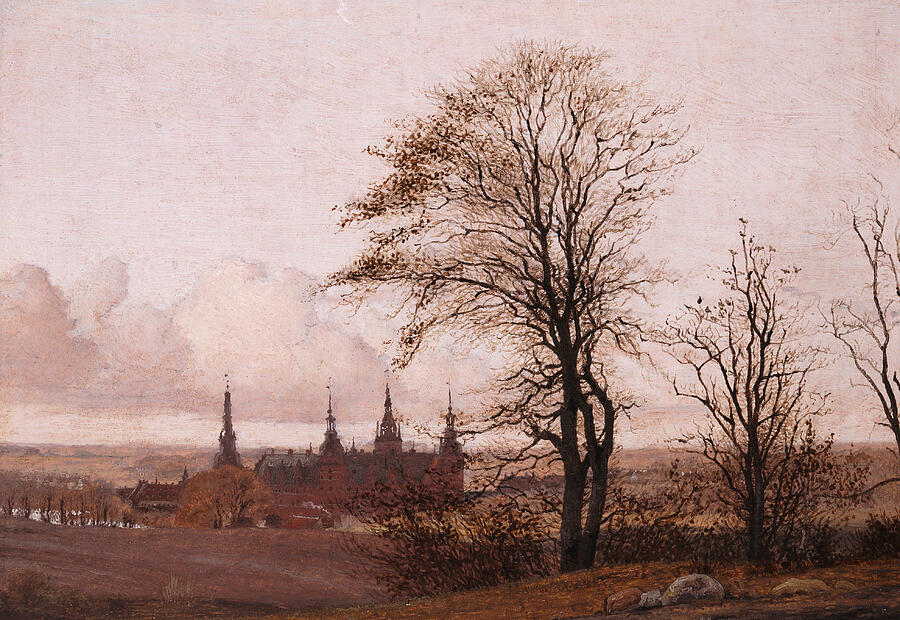 Autumn Landscape. Frederiksborg Castle in the Middle Distance, from 1837-1838 Painting by Christen Kobke