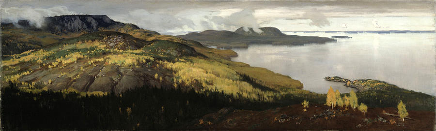 Autumn Landscape of Lake Pielisjarvi #2 Painting by Eero Jarnefelt