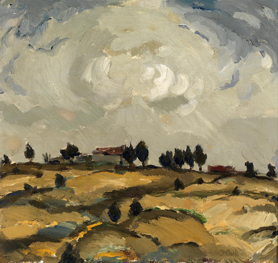 Autumn landscape with clouds #4 Painting by Ilmari Aalto