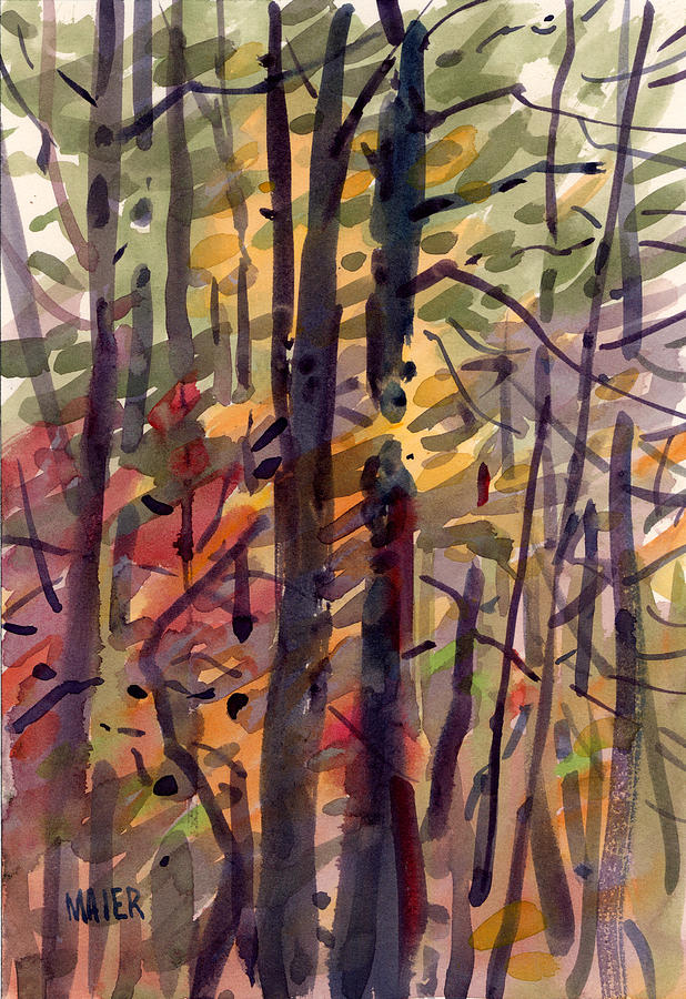 Tree Painting - Autumn Leaves #1 by Donald Maier