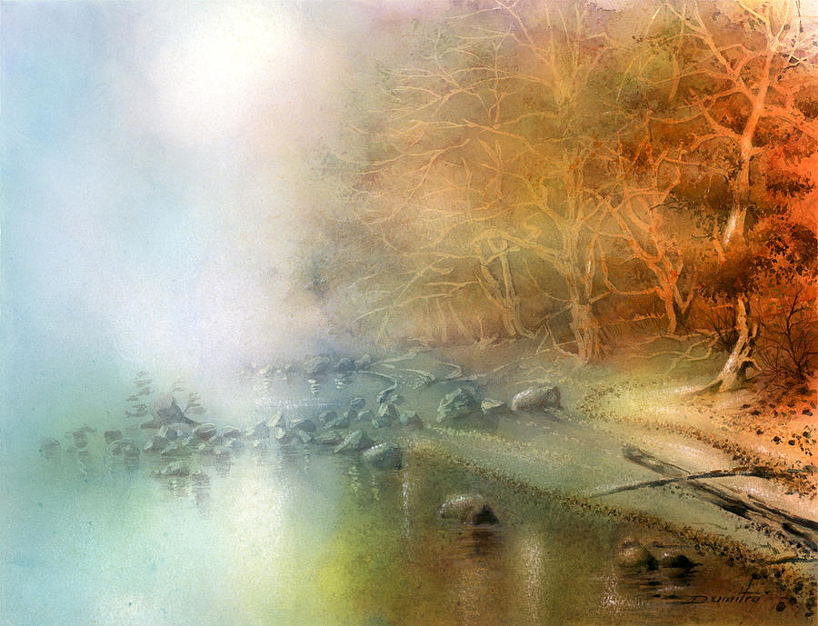 Landscape Painting - Autumn mist #1 by Dumitru Barliga