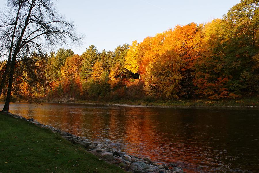 Autumn on the Muskegon River, Michigan Photograph by Holly Eads Fine