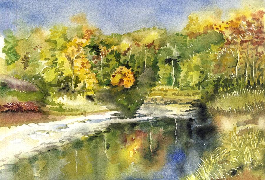 Autumn Reflection #1 Painting by Alfred Ng