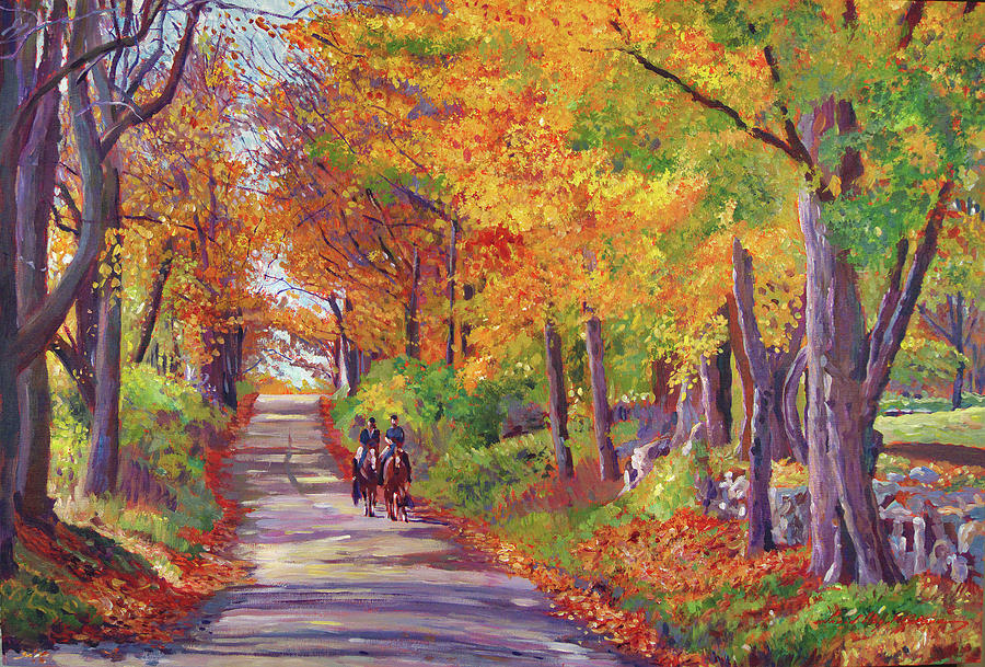 Horse Painting -  Autumn Ride #1 by David Lloyd Glover