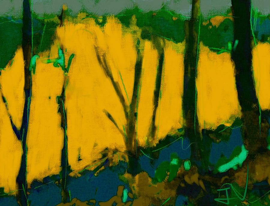 Autumn Scene in Yellow #1 Painting by Jim Vance