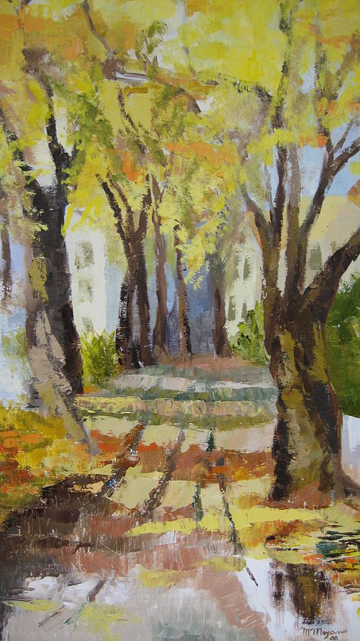Autumn Street #1 Painting by Mabel Moyano
