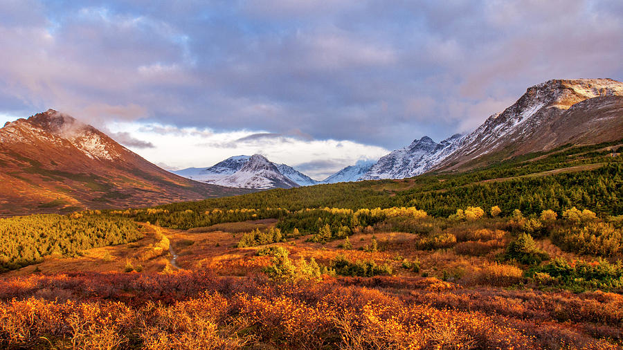 Autumn Sunset in Alaska #1 Photograph by Donald Pash
