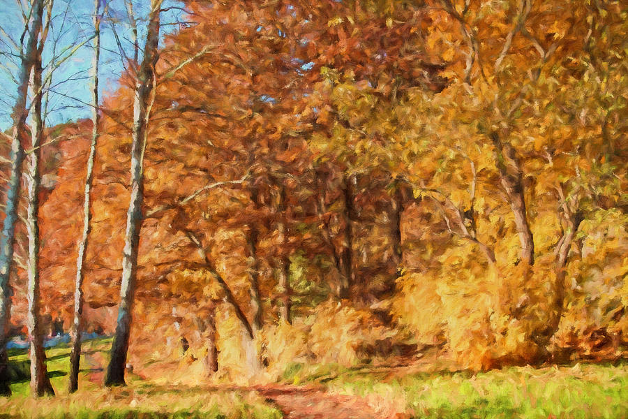 Autumn Walk #1 Painting by Lutz Baar