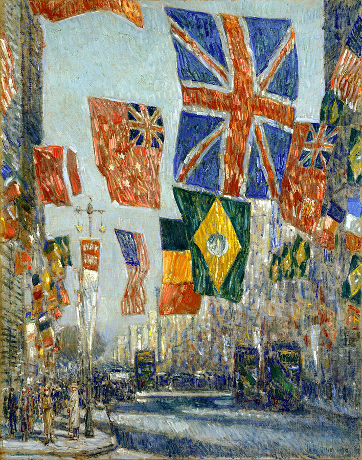 Childe Hassam Painting - Avenue of the Allies #1 by Childe Hassam