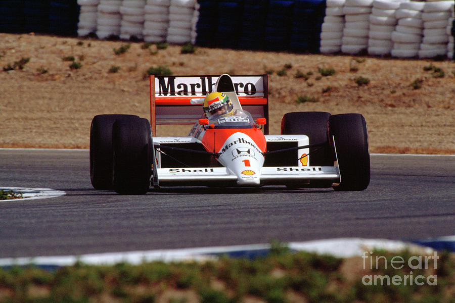 Ayrton Senna. 1989 Spanish Grand Prix Photograph by Oleg Konin