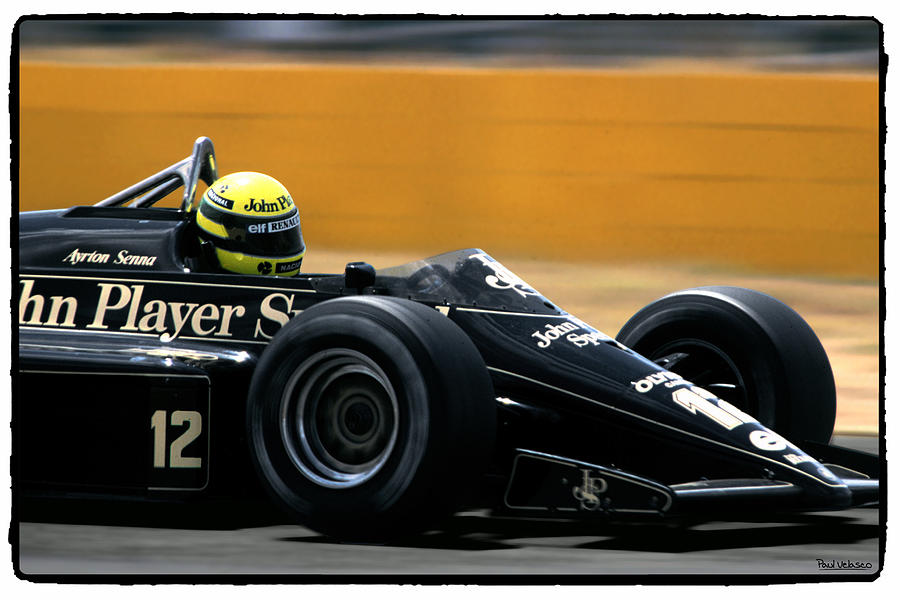 Ayrton Senna In The JPS Lotus At The Casino – Monaco GP 1985