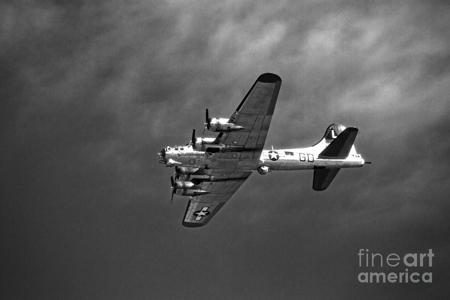 Vintage Photograph - B-17 Bomber - Infrared #1 by Thanh Tran