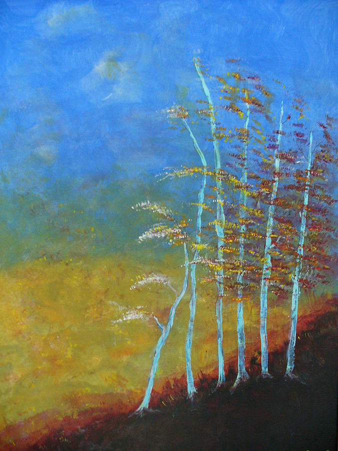 Landscape Painting - B Trees #1 by Raza Mirza