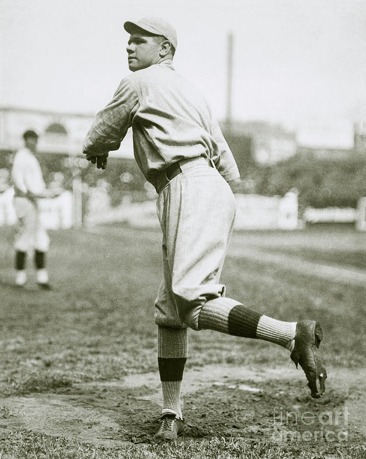 Babe Ruth Photograph - Babe Ruth Pitching #1 by Jon Neidert