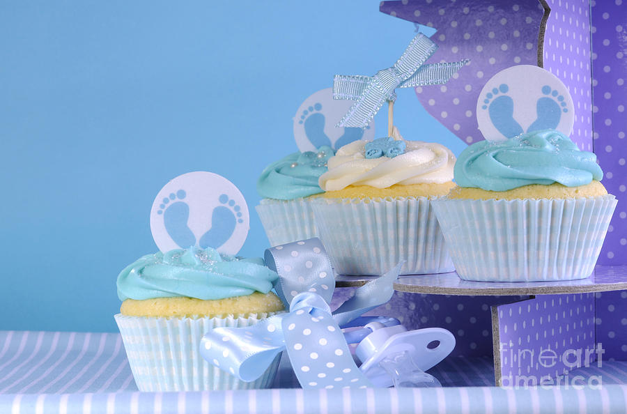 Baby boy cupcakes Photograph by Milleflore Images | Fine Art America