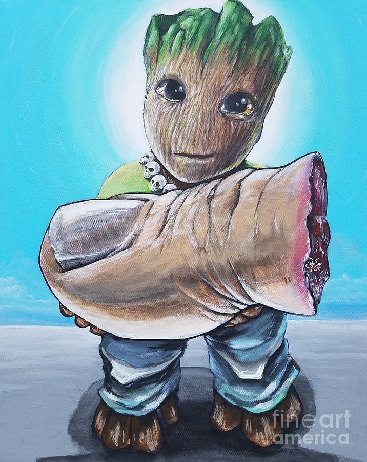 Baby Groot #1 Painting by Tyler Haddox