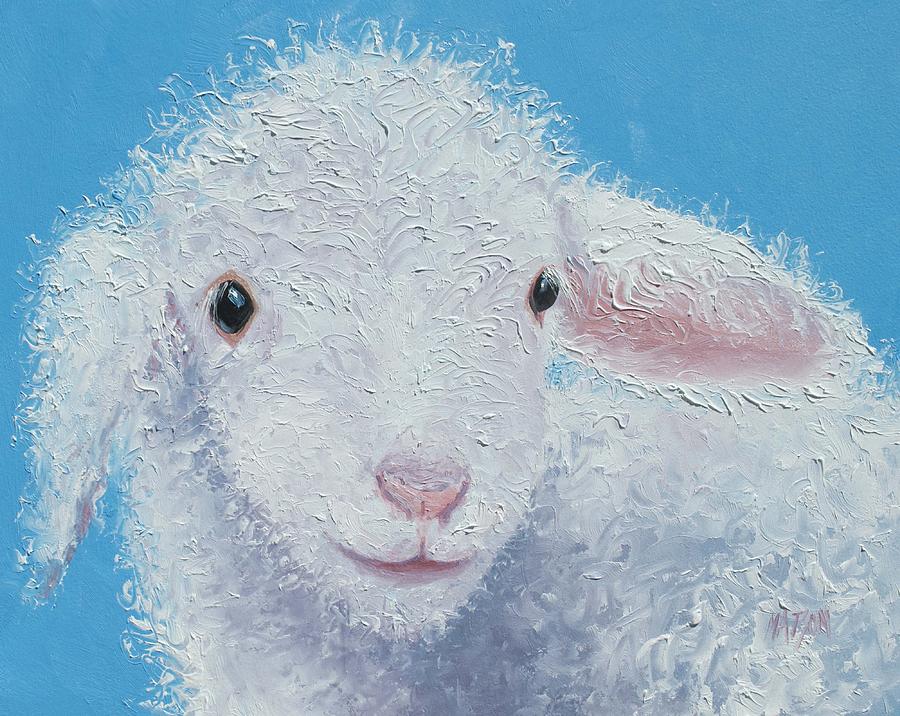 Baby Lamb #1 Painting by Jan Matson