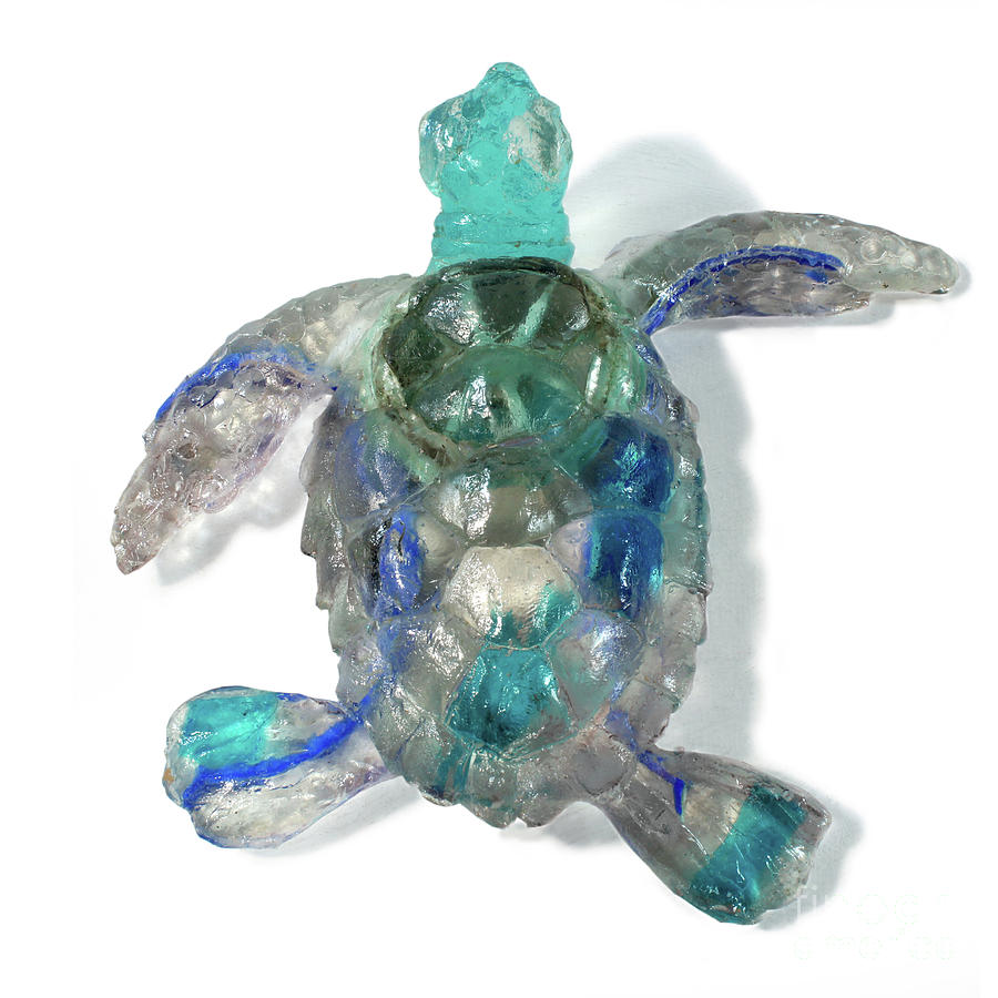 Baby Sea Turtle from the Feral Plastic series by Adam Long Sculp #1 Sculpture by Adam Long