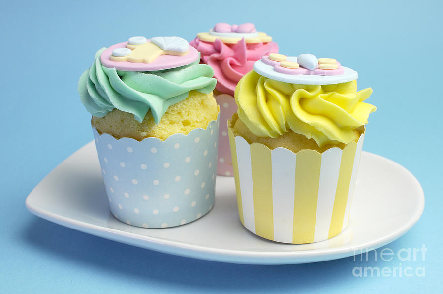Baby Shower Cupcakes #1 Photograph by Milleflore Images