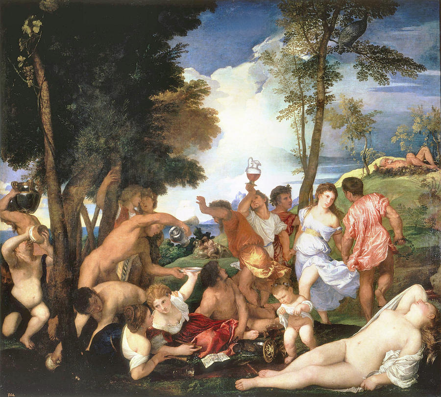 Bacchanal of the Andrians #1 Photograph by Titian