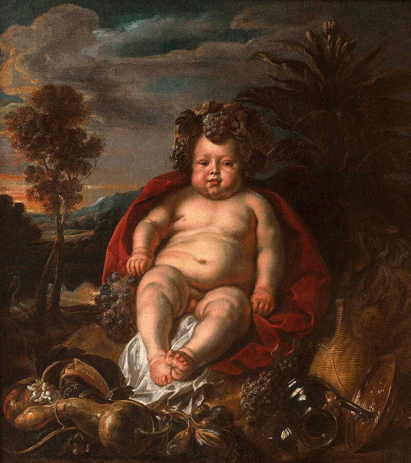 Bacchus as a child #3 Painting by Jacob Jordaens