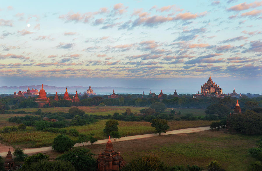 Architecture Photograph - Bagan pagodas at sunrise #1 by Pradeep Raja PRINTS