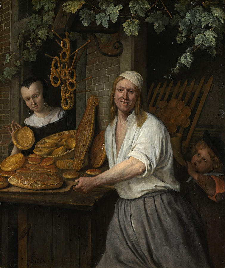 Jan Steen Painting - Baker Arent Oostwaard and his wife Catharina Keizerswaard #2 by Jan Steen