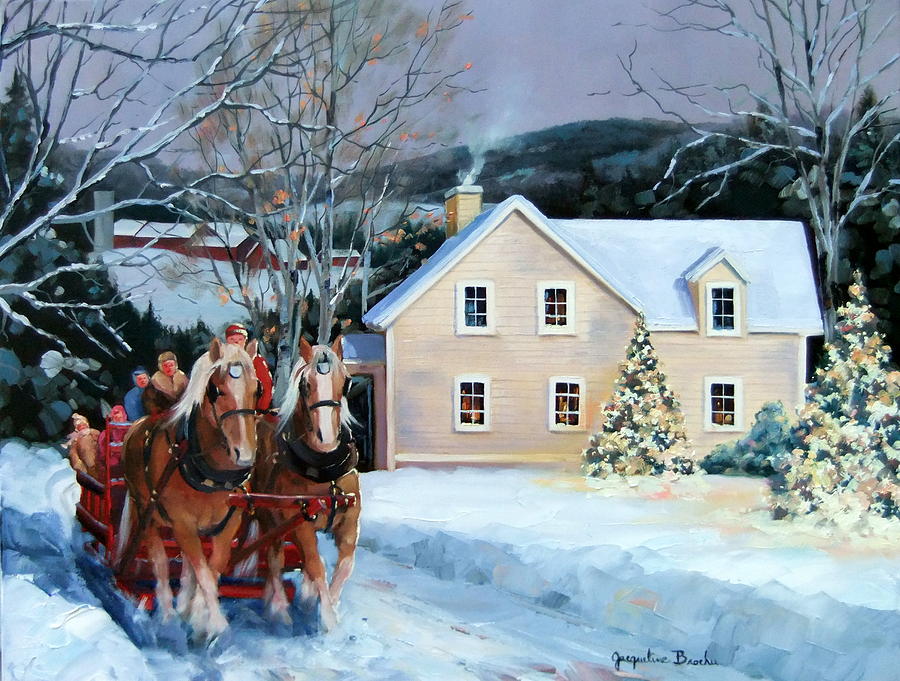 Balade Hivernale Painting By Jacqueline Brochu - Fine Art America