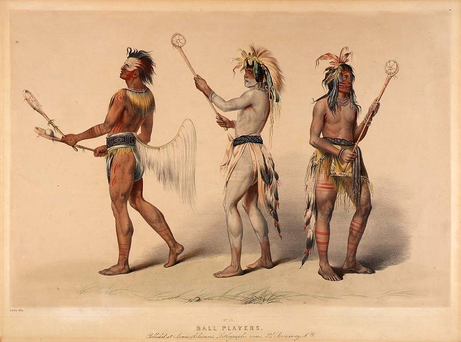 Ball Players #1 Painting by George Catlin