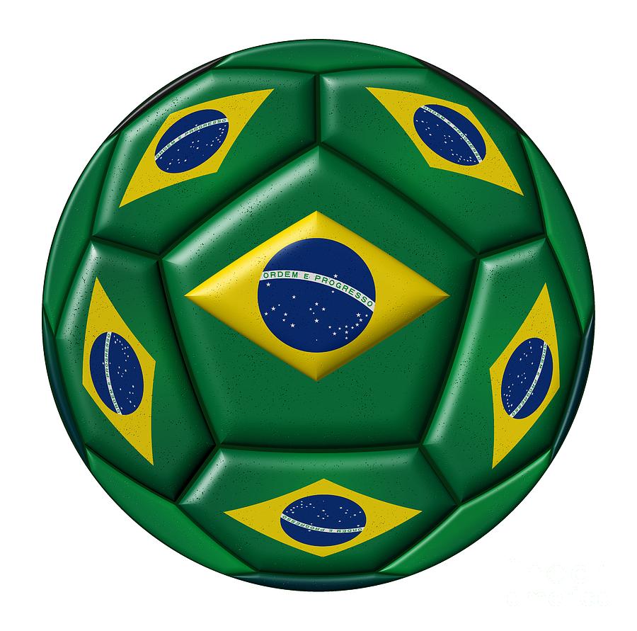 Ball with Brazilian flag #1 Photograph by Michal Boubin