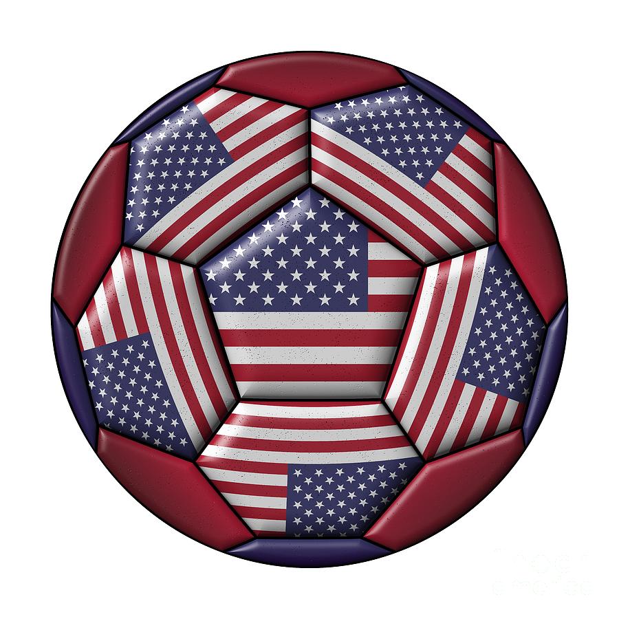 Ball with United States flag #1 Digital Art by Michal Boubin