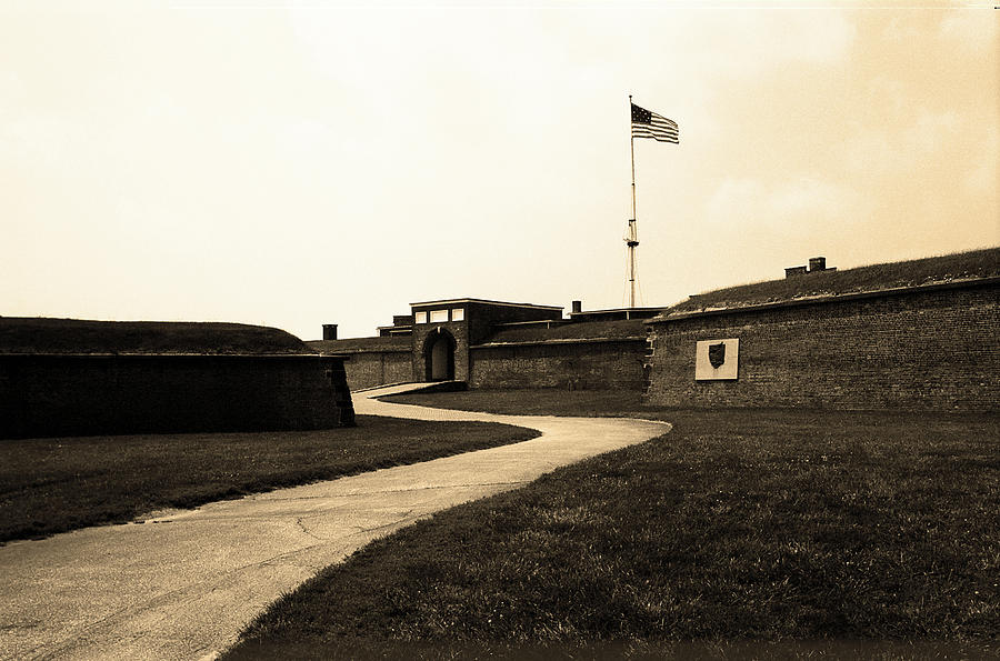 Baltimore - Fort McHenry Winding Path Sepia 2003 #1 Photograph by Frank Romeo