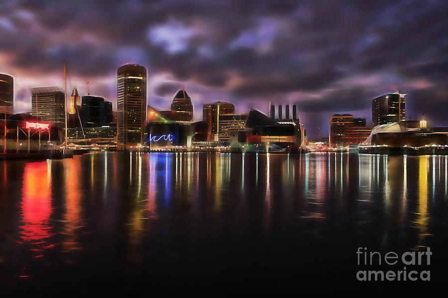 Baltimore Maryland Skyline #1 Mixed Media by Marvin Blaine