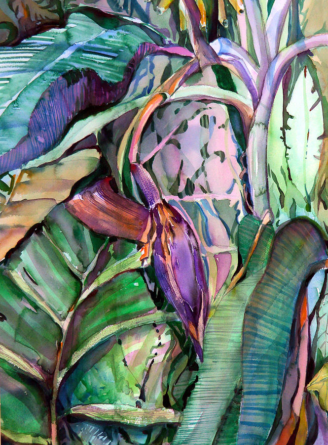 Jungle Painting - Banana Pod #1 by Mindy Newman