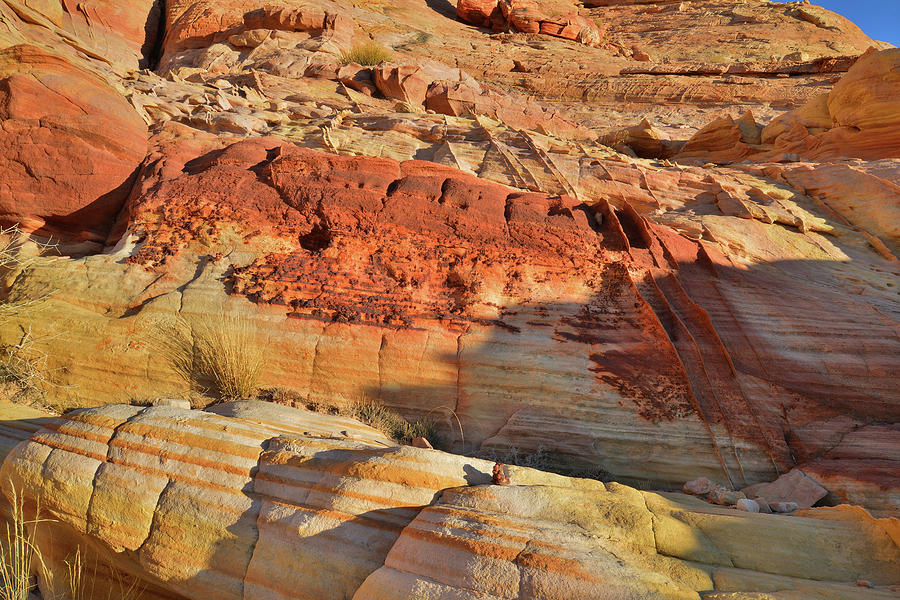 Bands of Color in Wash 3 in Valley of Fire #1 Photograph by Ray Mathis